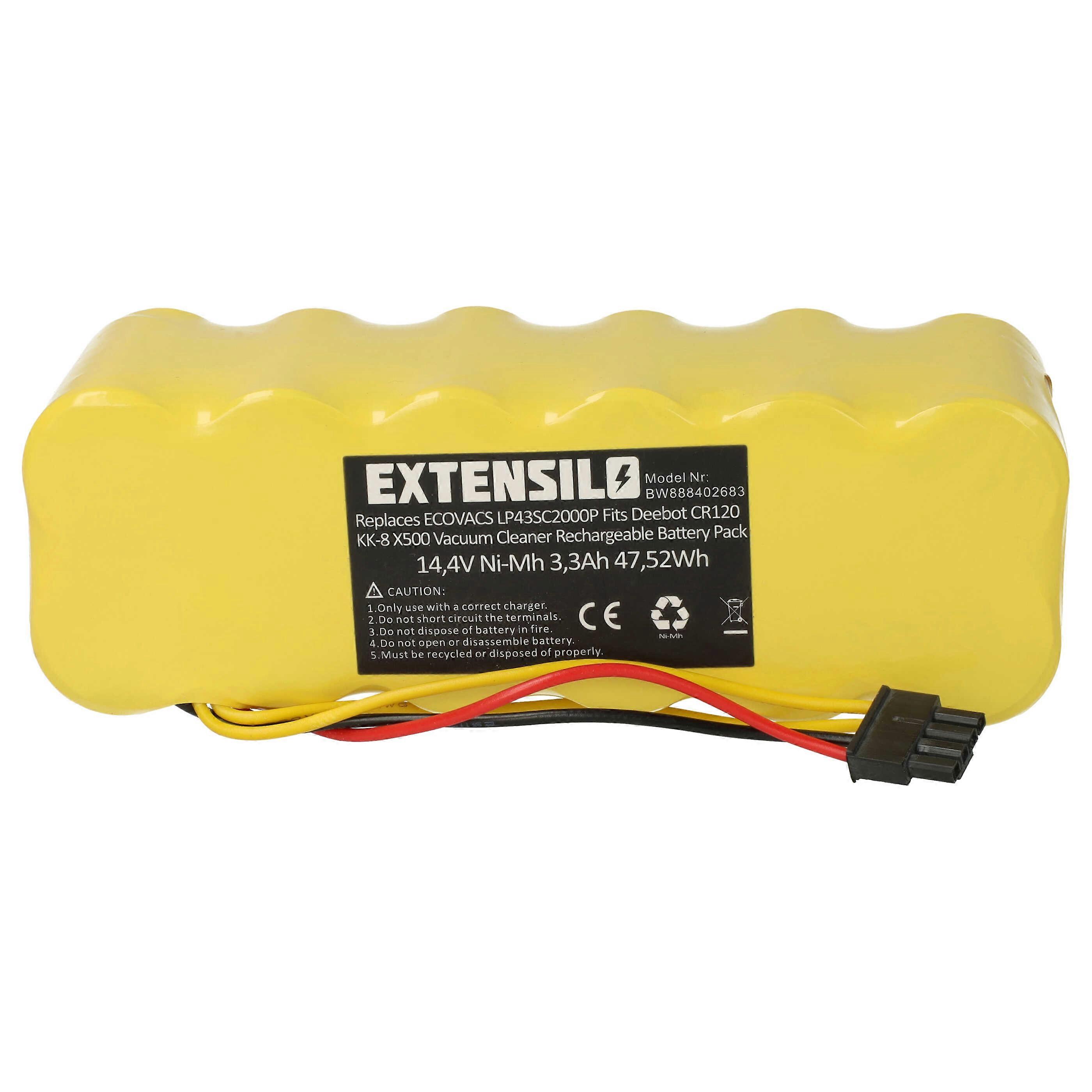 EXTENSILO Zamiennik baterii do LP43SC2000P do odkurzacza (3300 mAh, 14,4 V, NiMH)
