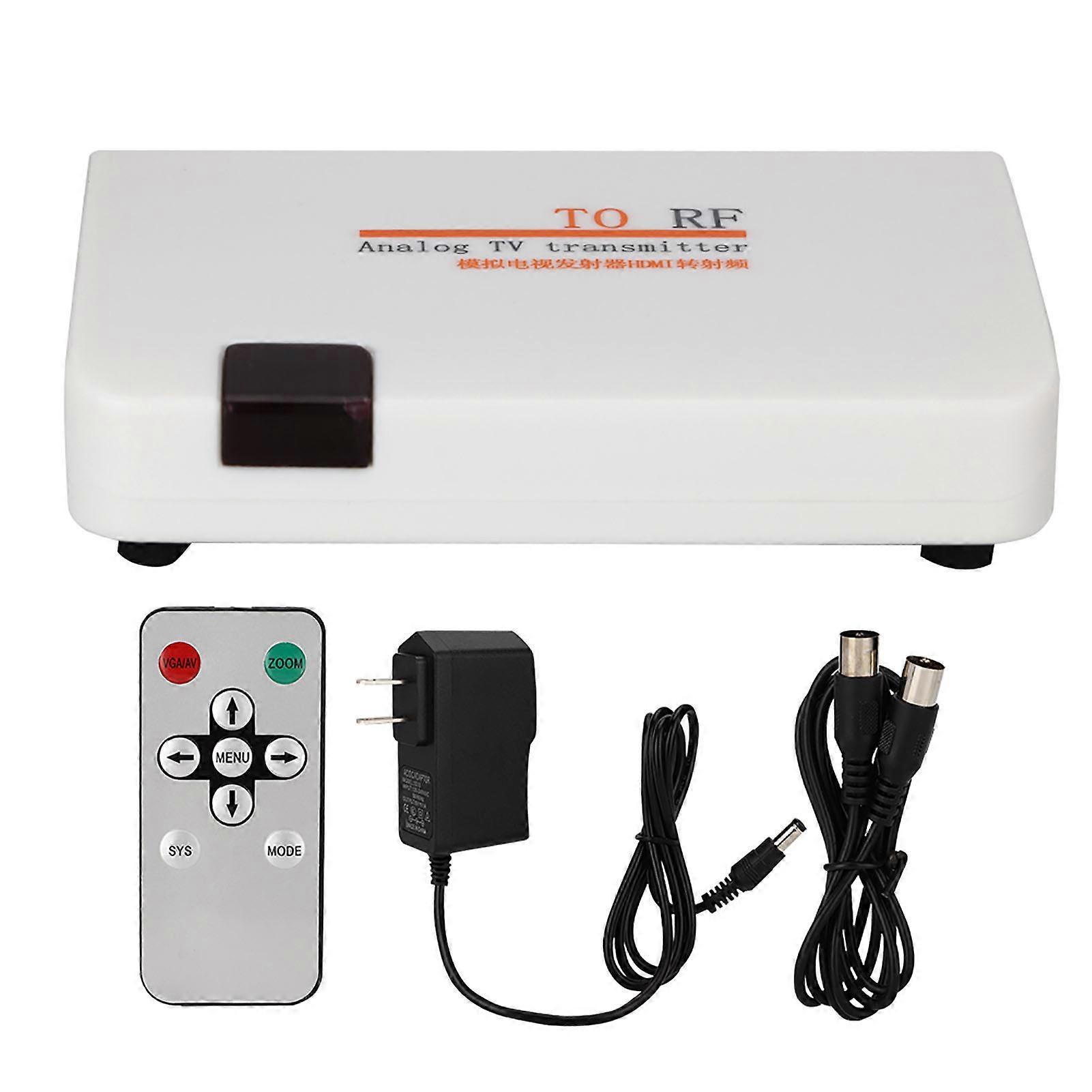 HDMI إلى RF محول متحد المحور مربع محول دعم 480I / 480P / 576I / 576P / 720P / 720I / 1080I / 1080P (100-240V) الولايات المتحدة
