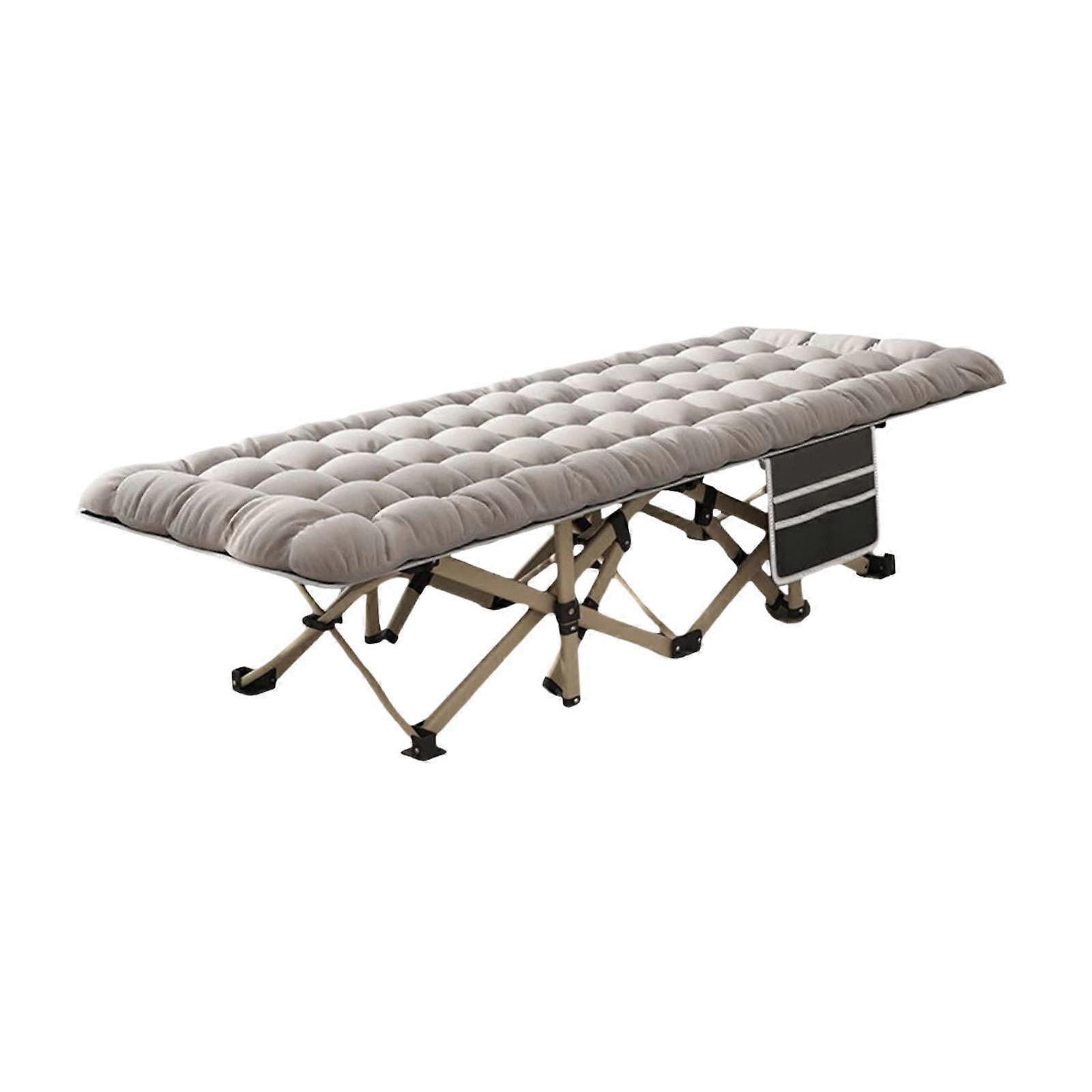 Folding Camping Cot with Mattress Guest Bed Sleeping Cot for Adults Festival Gray