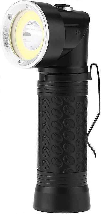 Portable Powerful LED Torch Light, T6 Zoomable Flashlight + COB LED Torch, 90Foldable Magnetic Tail 4 Modes Glare/White/Red/Flash Hiking Camping Emer