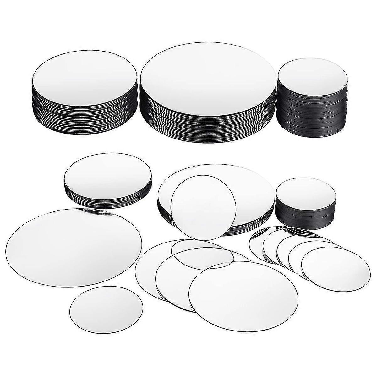 40 Pcs Mini Size Round Mirror Small Round Mirror Adhesive Mirror Round Craft Mirror Tiles For Craft