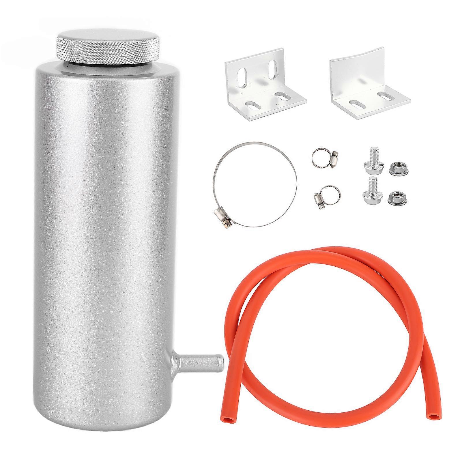 Radiator Coolant Aluminum Catch Tank 80ml Overflow Reservoir Automobile UniversalSilver