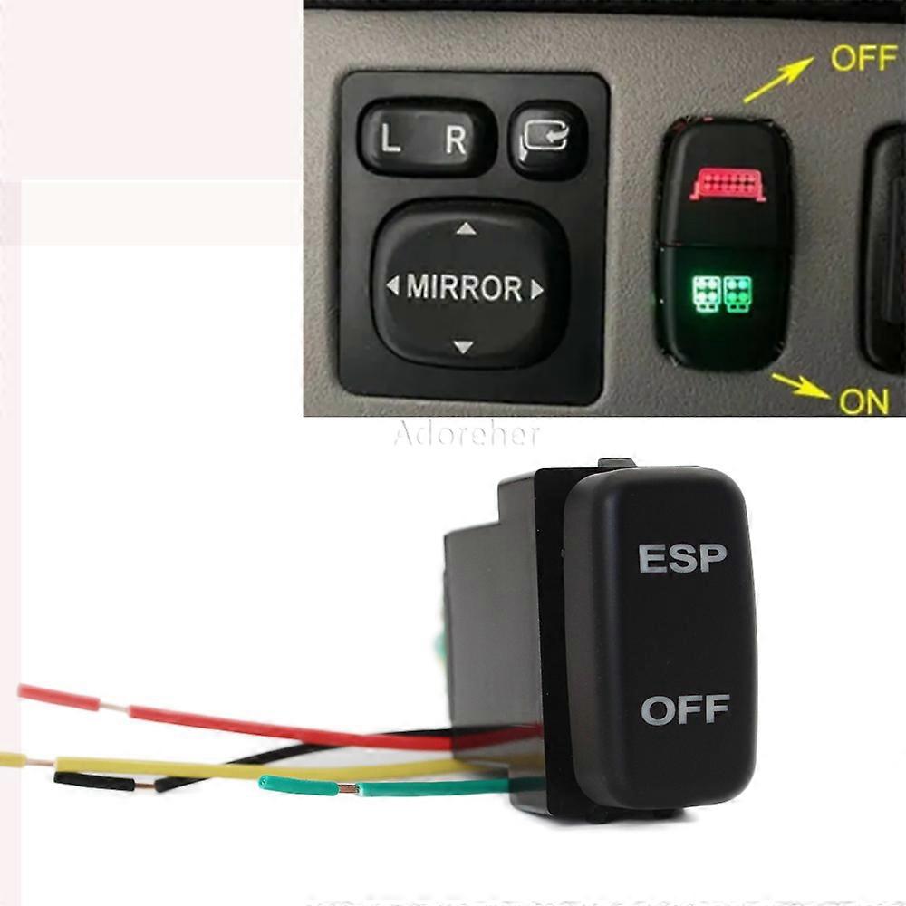 Car Dual Key Switch ESP/OFF Switch Button Power Supply Button Switch with Wire for Mitsubishi LancerEX ASX Pajero V73 V93 V97