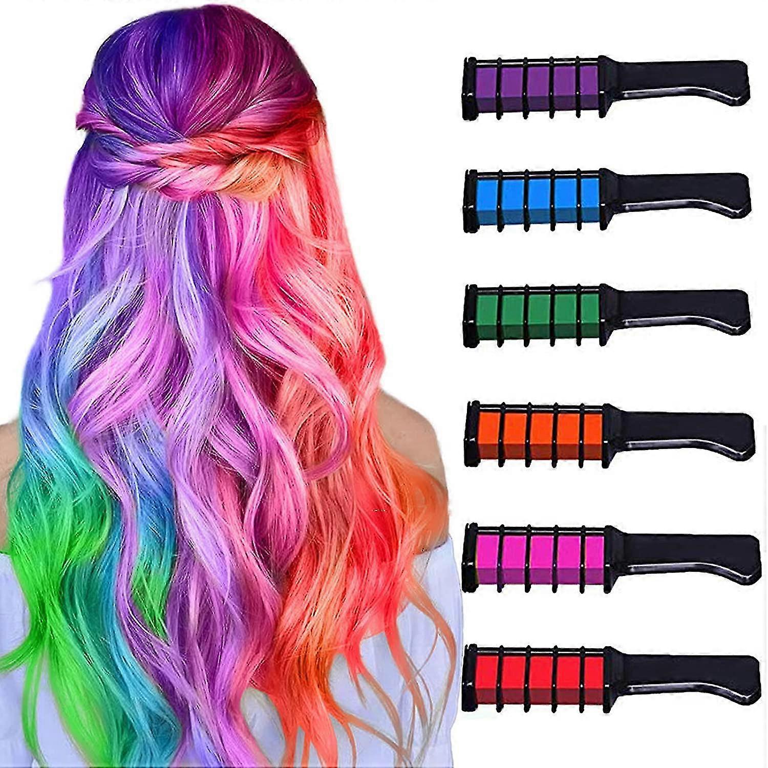 6 cores Pente de Giz de Cabelo