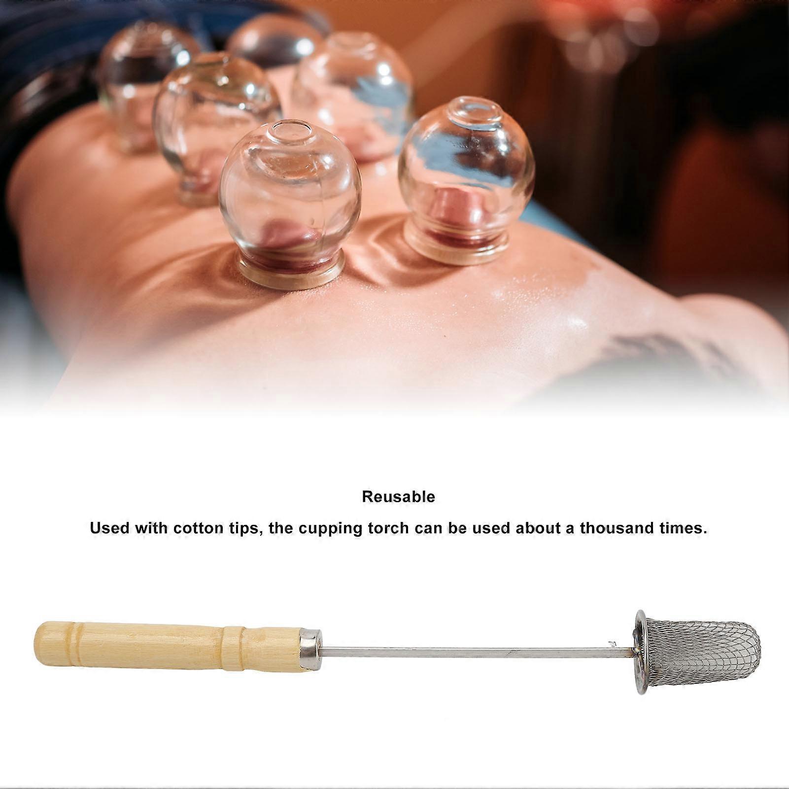 Fire Cupping Stick Tool - 21cm Metal Igniter With Extended Handle For Vacuum Glass Cupping Therapy
