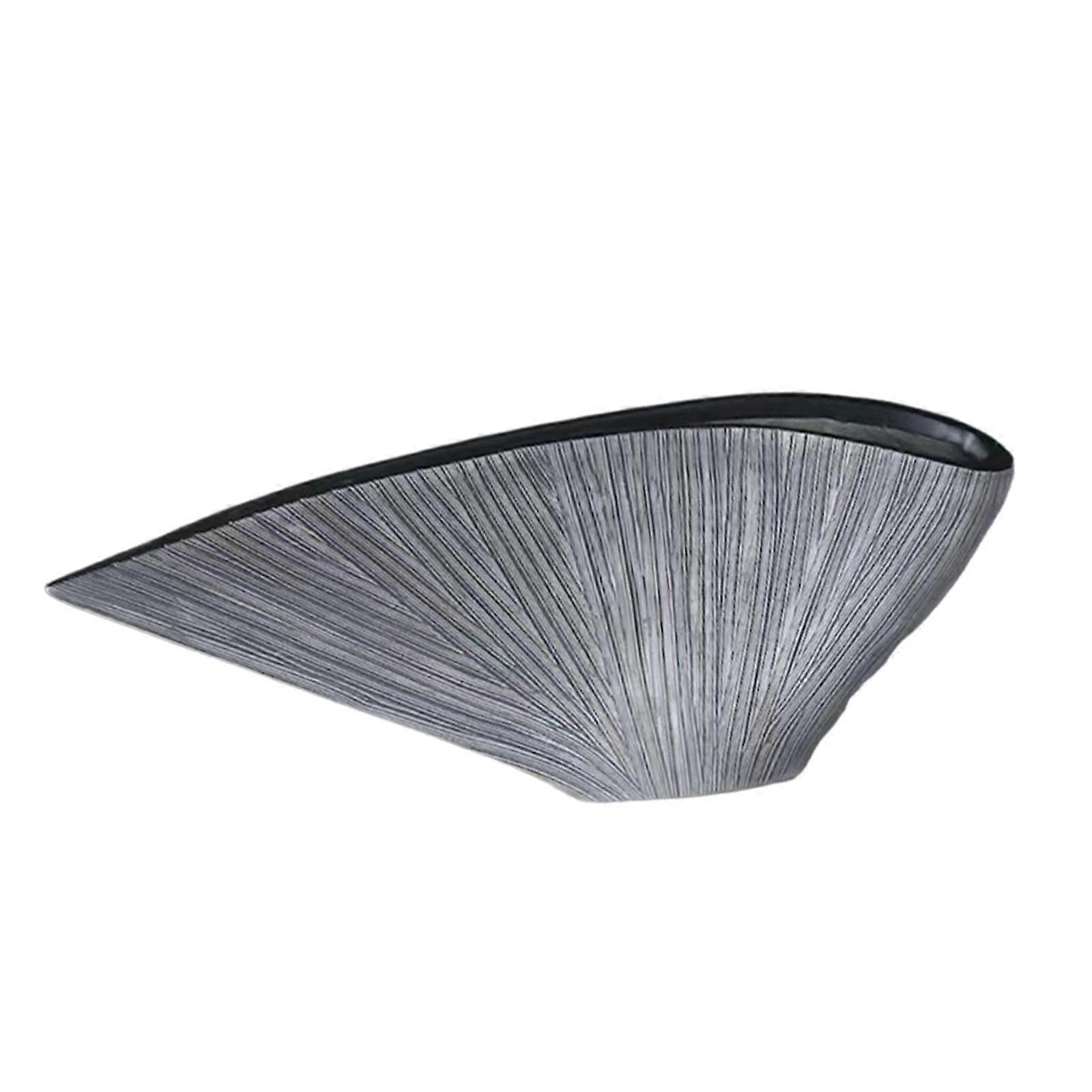 Creative Flower Vase Simple Desktop Ornament for Entrance Dining Table Party Gray