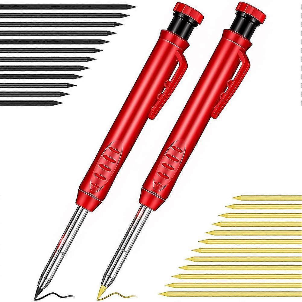 2 Woodworking Pencils With Sharpener, For Wood Floor Marking
