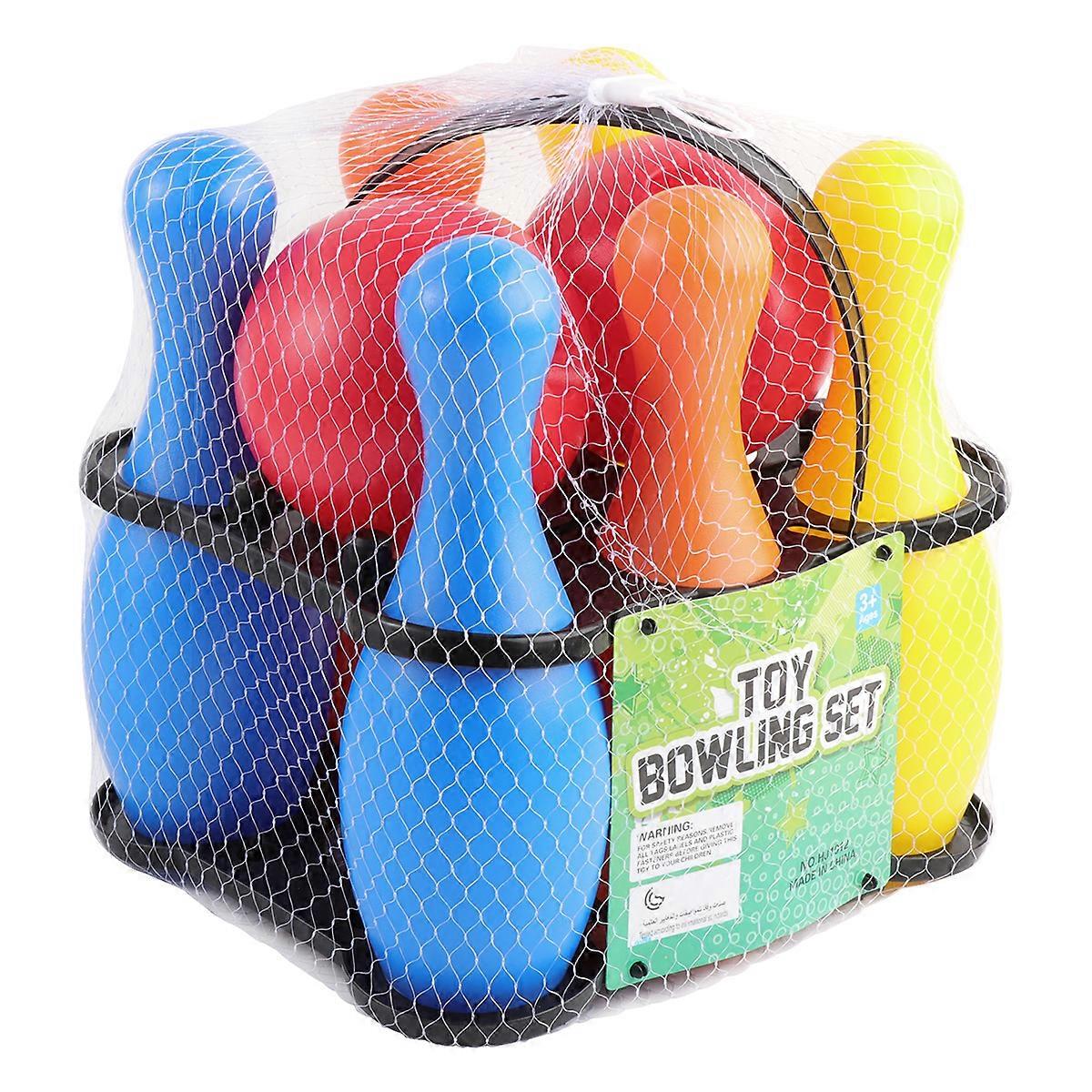 الأطفال البلاستيك البولينج لعبة الترفيه الرياضة الترفيه البولينج مضحك البولينج لعبة مجموعة (ارتفاع 22 سم ، 2 قطعة كرات ، زجاجات 6 قطع ، رف تخزين 1 قطع)