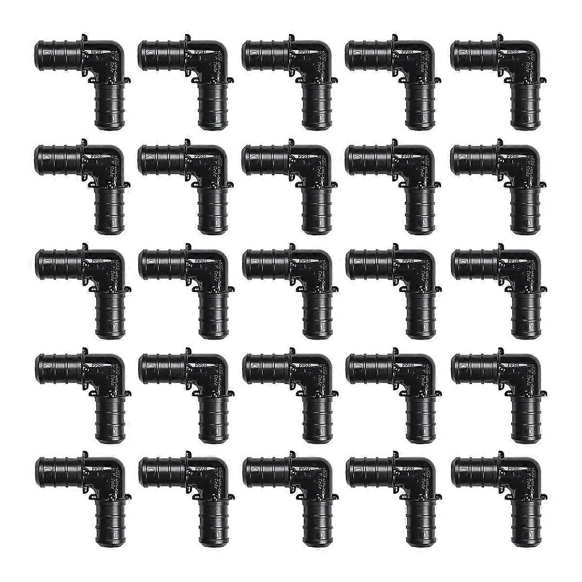 Paquet de 25, coude à 90 degrés de 1/2 pouce, raccord Pex à sertir cannelé, raccords Pex en plastique, (coude de 1/2 pouce