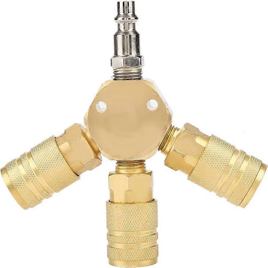 Pneumatic Pneumatic Connector, 1/4" Quick Coupler Pneumatic T-Shape Three Way Connector For Tube Pipe