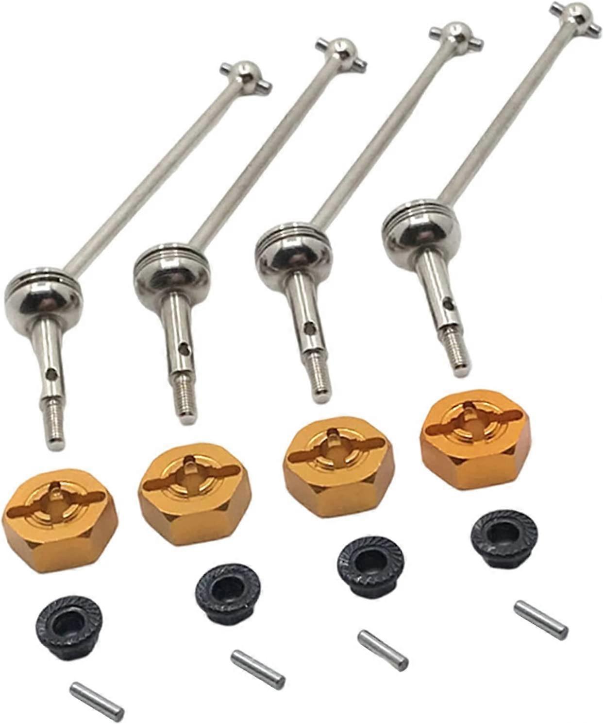 4Pcs 88mm μεταλλικά μπροστινά &; πίσω καθολικά CVD ανταλλακτικά αυτοκινήτων χόμπι αξόνων κίνησης - Χρυσός