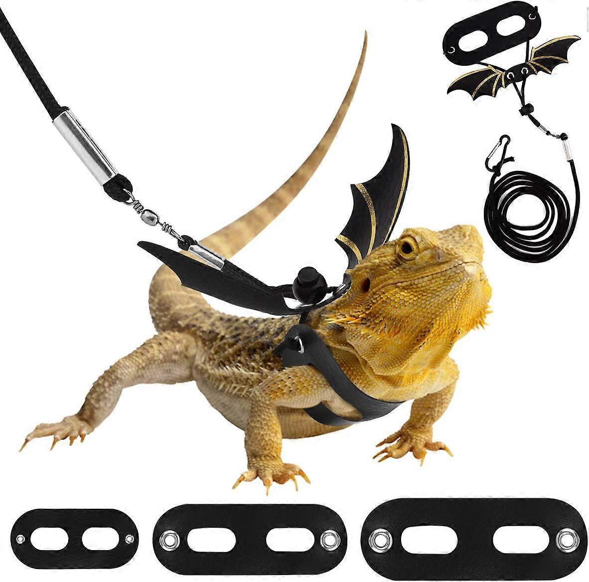 Adjustable lizard leather strap Small reptile outdoor traction rope wing strap