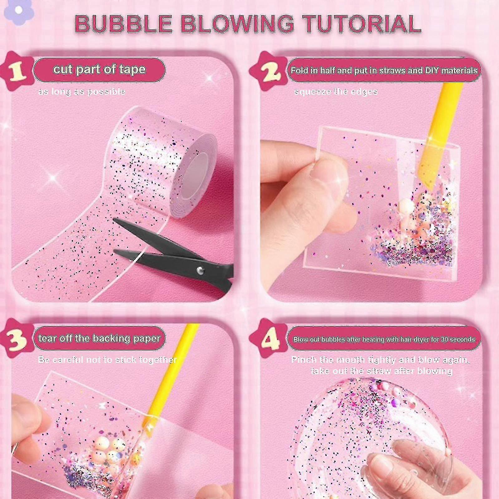 Nano Tape Bubble Kit For Kids With Step-by-step Video Tutorials, Nano Double Sided Adhesive Gel Grip Traceless Tape Nano Magical Tape Bubbles-B