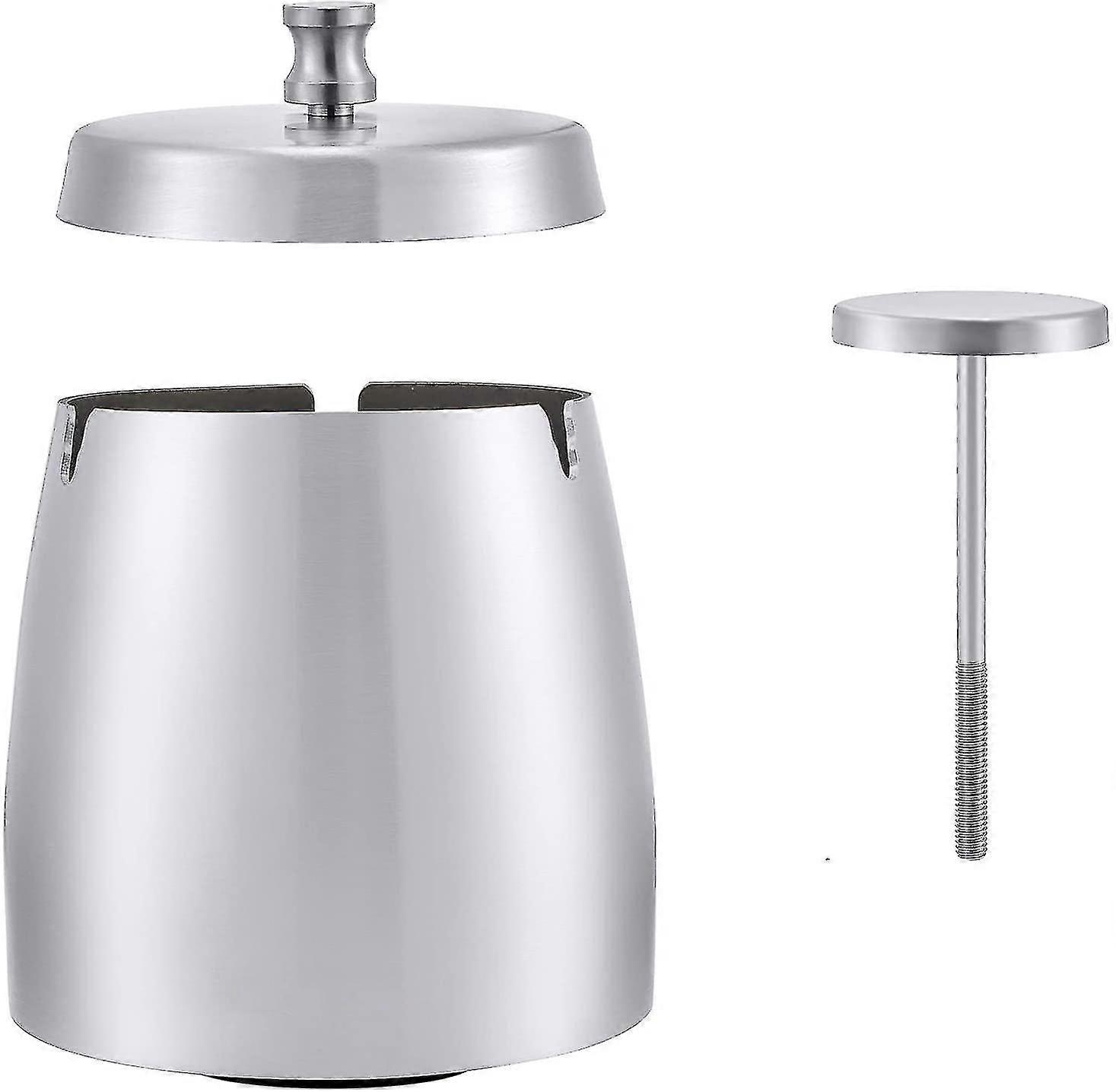 Ashtray Stainless Steel With Lid,modern Tabletop Ashtray Portable,304g