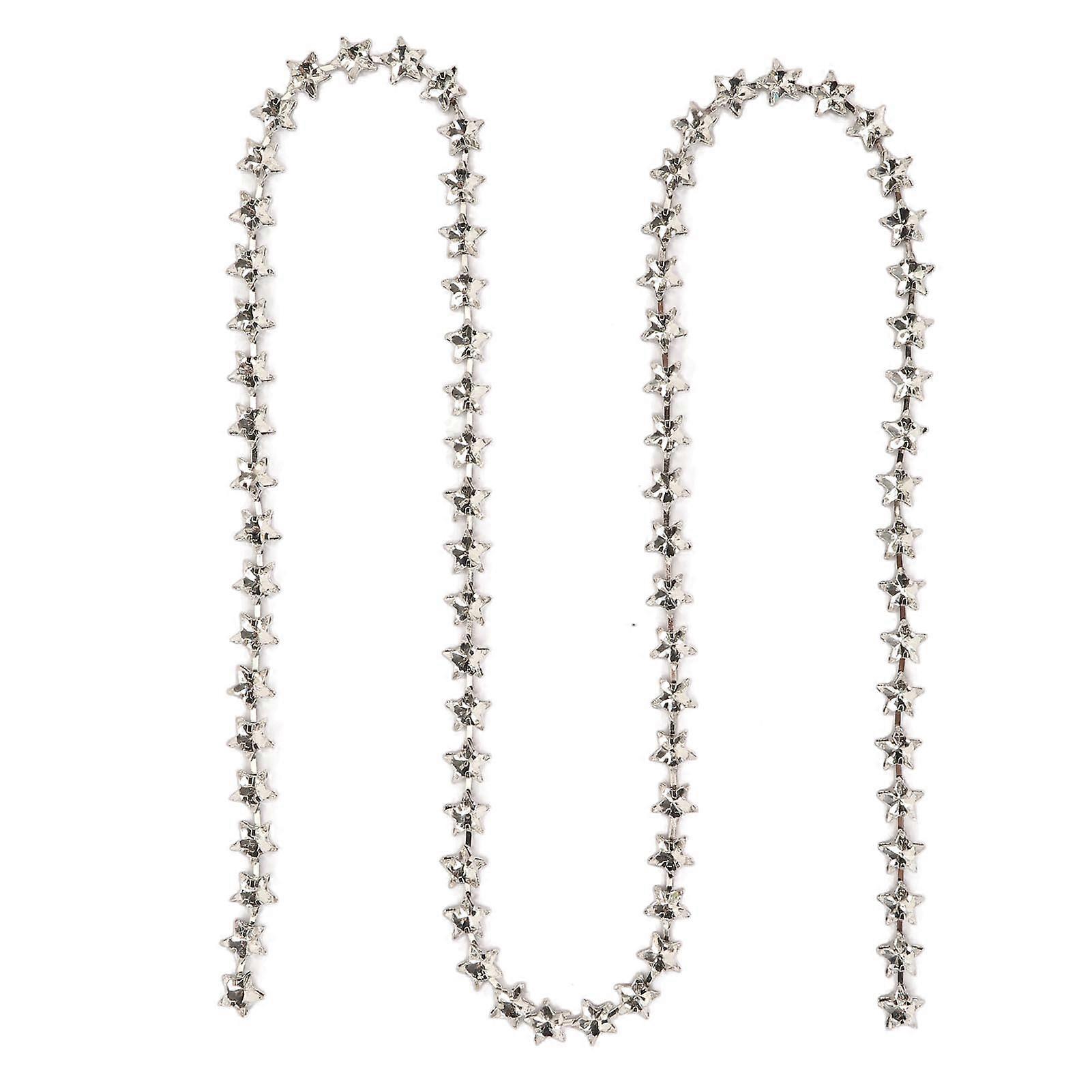 1 yard hvězda drahokamu ozdobný řetěz 0,4 palce šířka DIY řezatelný křišťálový drahokamu dráp řetěz DIY dekorace štrasový řetěz bílý