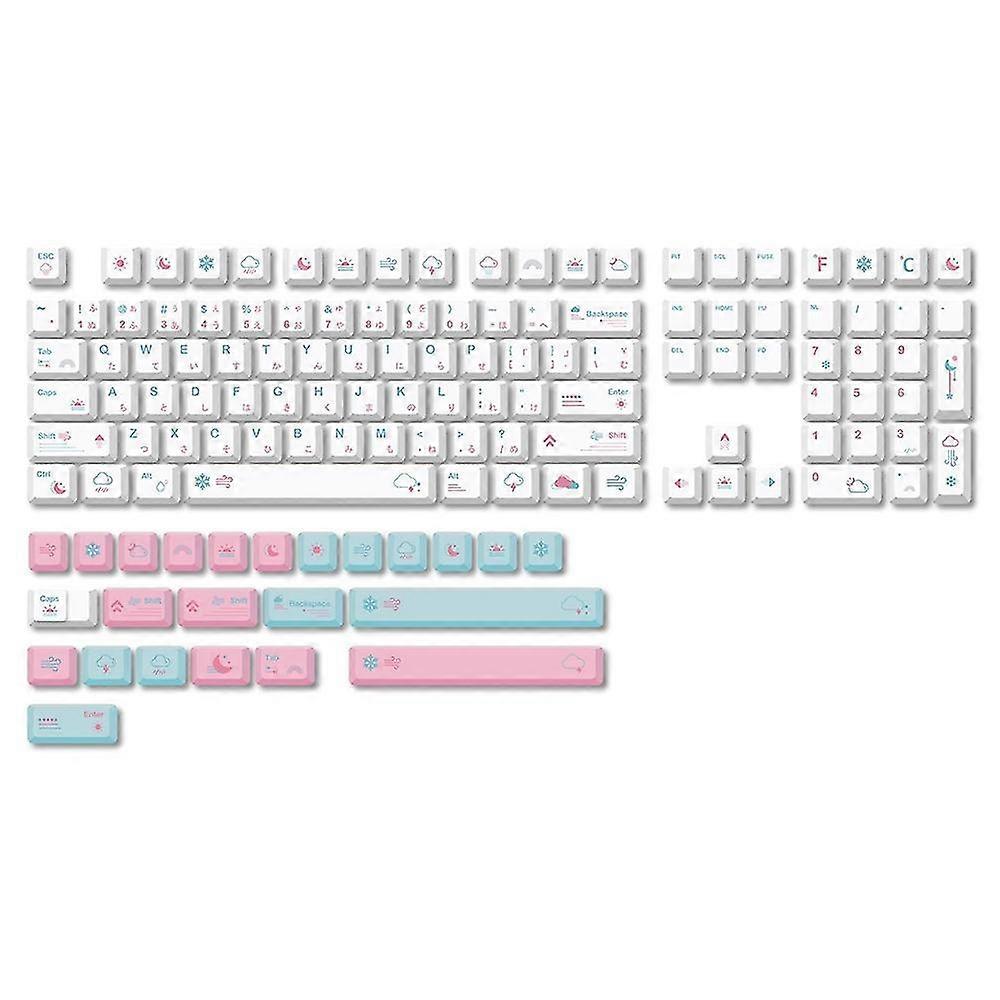 132 keys xda keycaps pbt dye sub weather theme japanese keycap