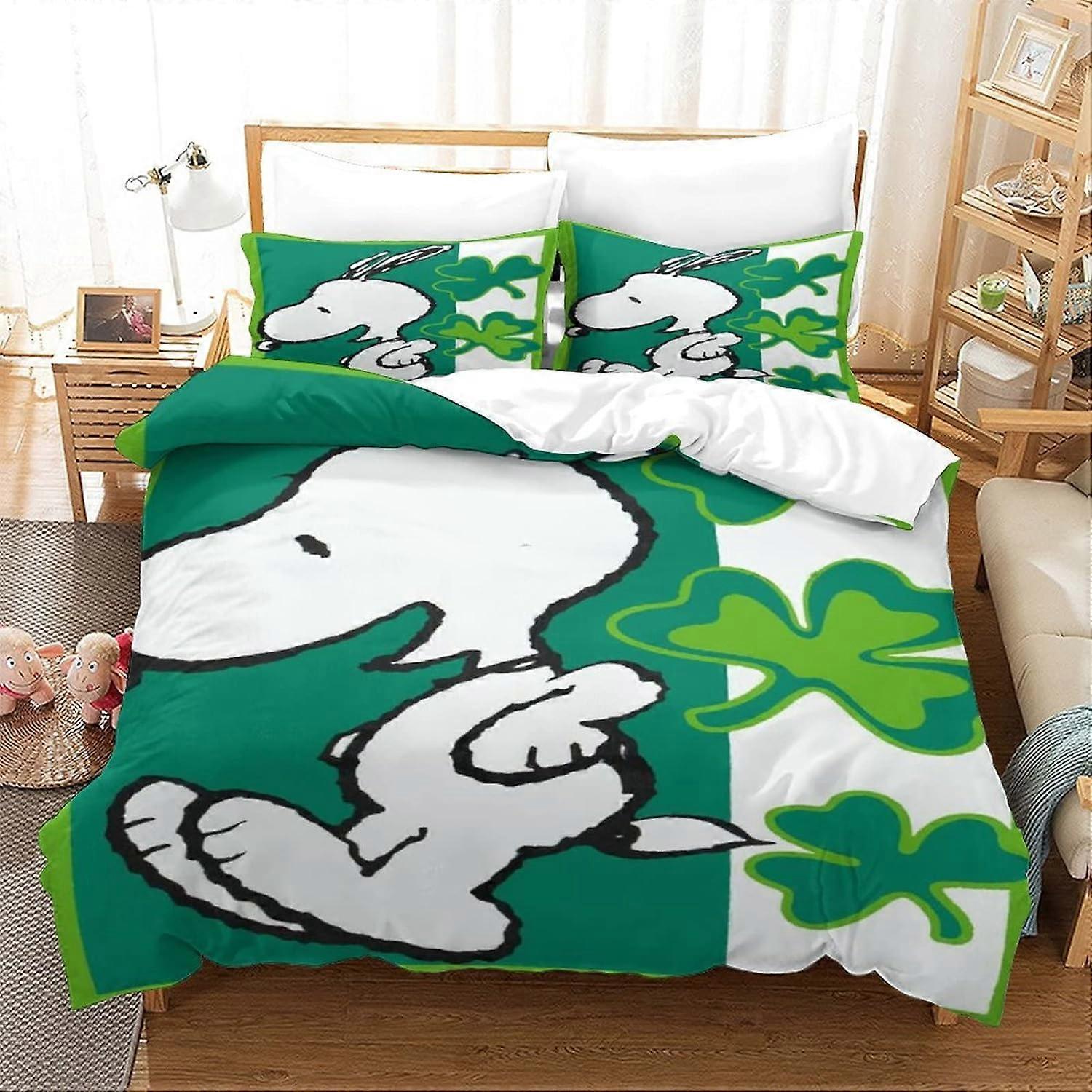 Snoopy Bedding Set Cartoon Decor, Animated Characters - Digital Print D - Microfiber - Soft and Fluffy - with Duvet Cover