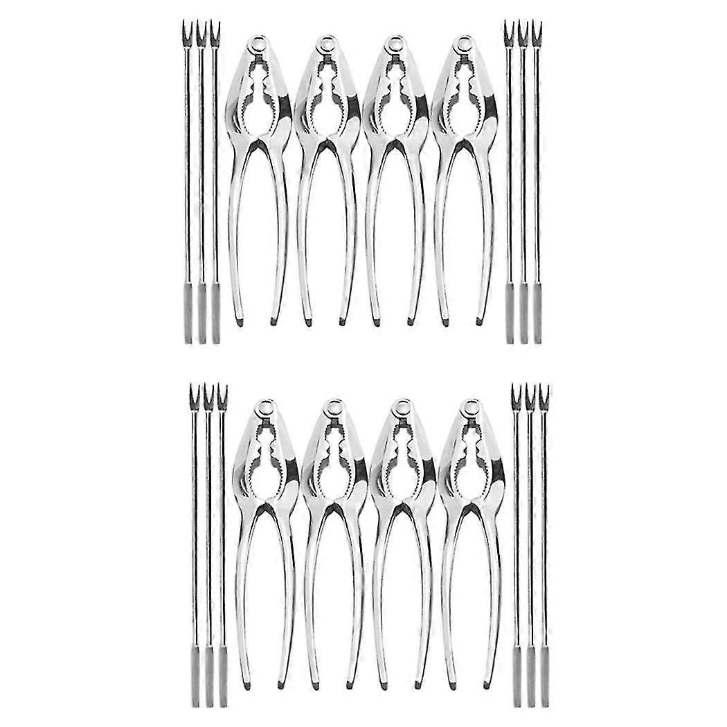 Seafood Tools Set Nut Crackers Of 20 Pcs Seafood Opener Tool Set, 8 Pcs Crab Crackers And 12 Pcs Se