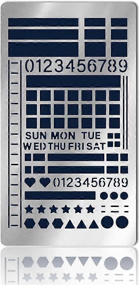 Stainless Steel Planner Stencils Matte Banners Lines Lists Number Dot Journal Templates Reusable Journal Stencils Tool for Diary Scrapbook Planning Dr