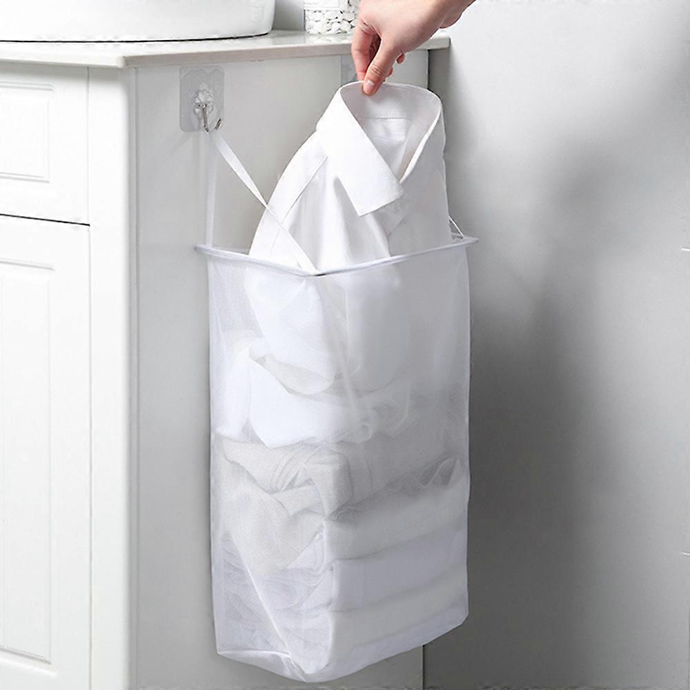 Wall Hanging Laundry Baskets Self-adhesive Laundri Hamper Dirty Clothes Storage