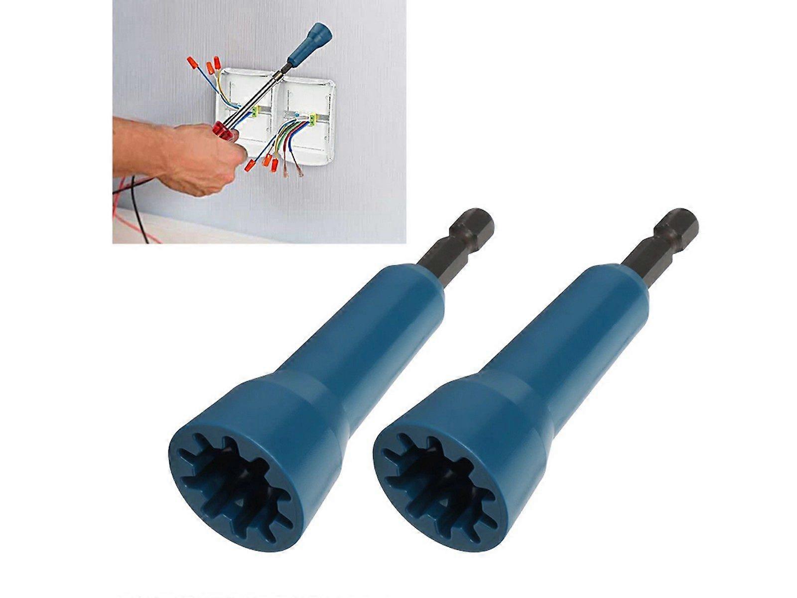 2Pcs 1/4 inch Chuck Wire Nut Twister Multifunctional Wire Twisting Tool - Blue