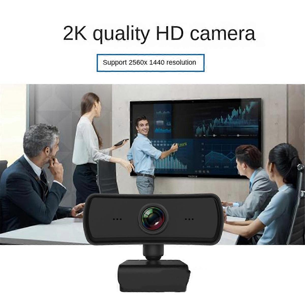 2K Webcam USB HD Camera PC Camera Computer Webcam with Privacy Cover for Live Broadcast/Video Call/