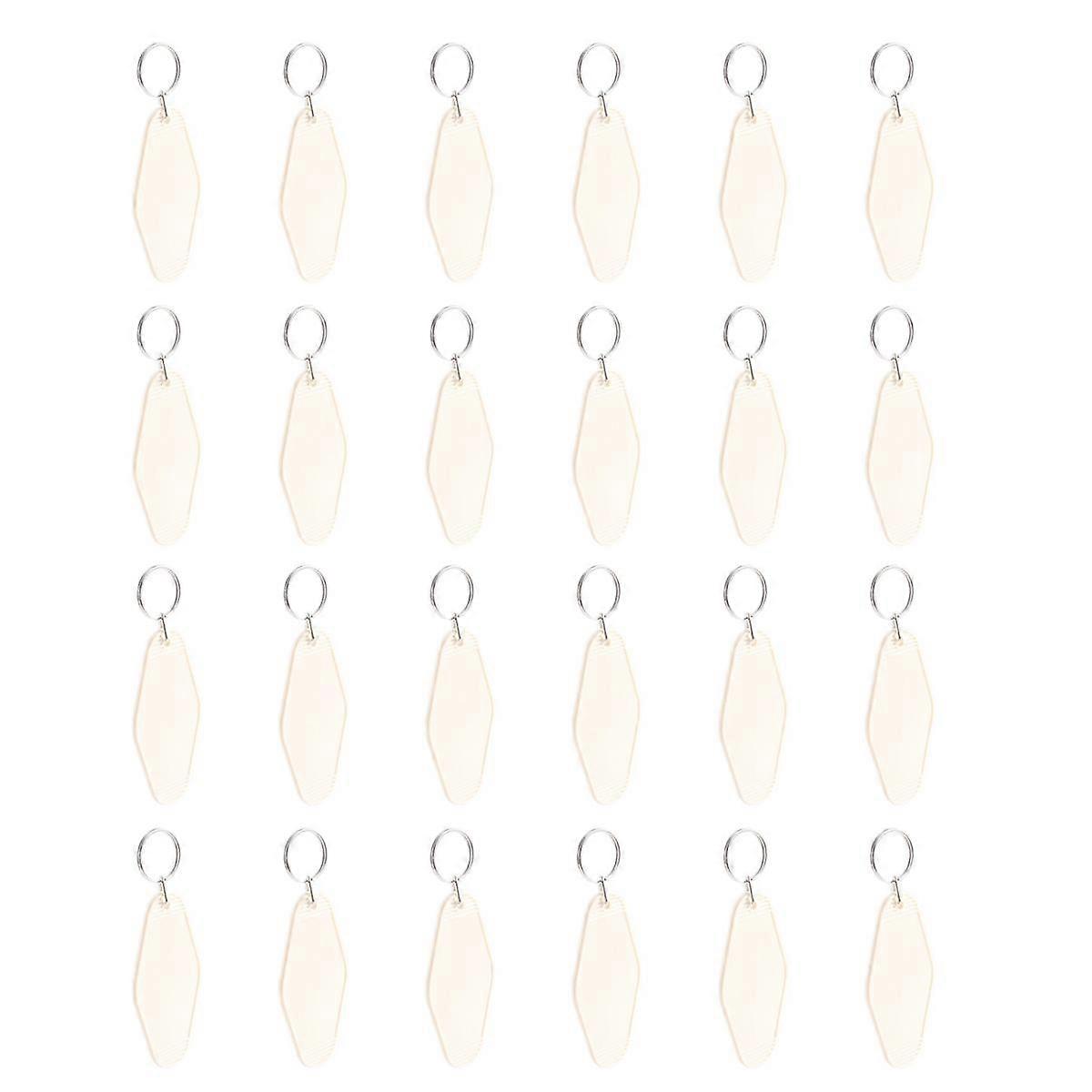 24 Pcs Vintage Motel Keychain DIY Blank Hotel Keychains Heat Transfer Blank Keychains Bulk Sublimat