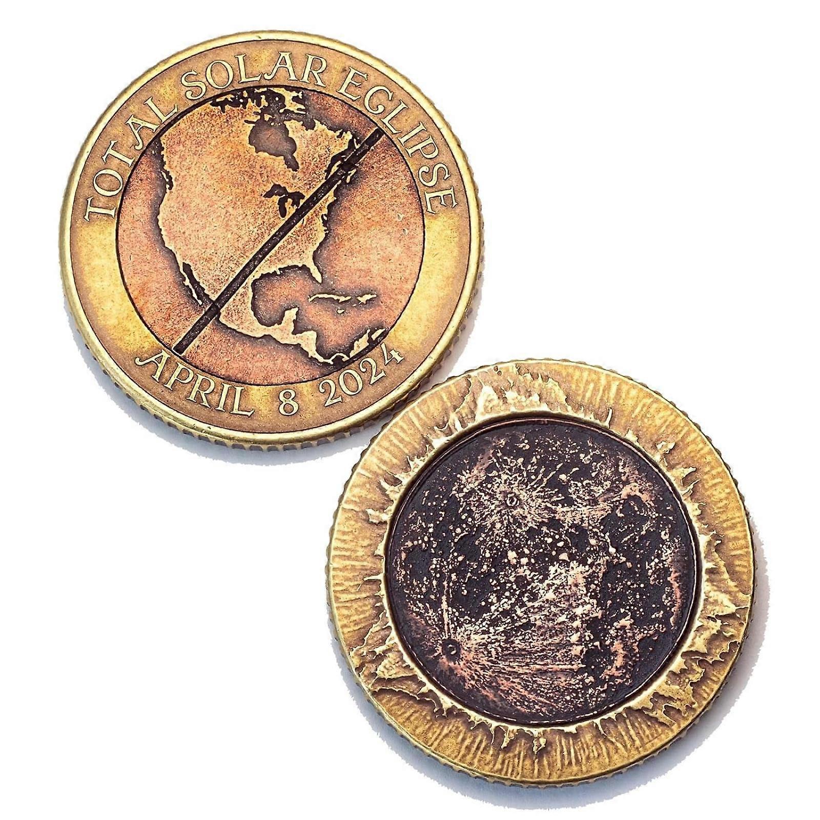 2024 Total Solar Eclipse Commemorative Coin - Copper and Brass Bimetal 2024 New