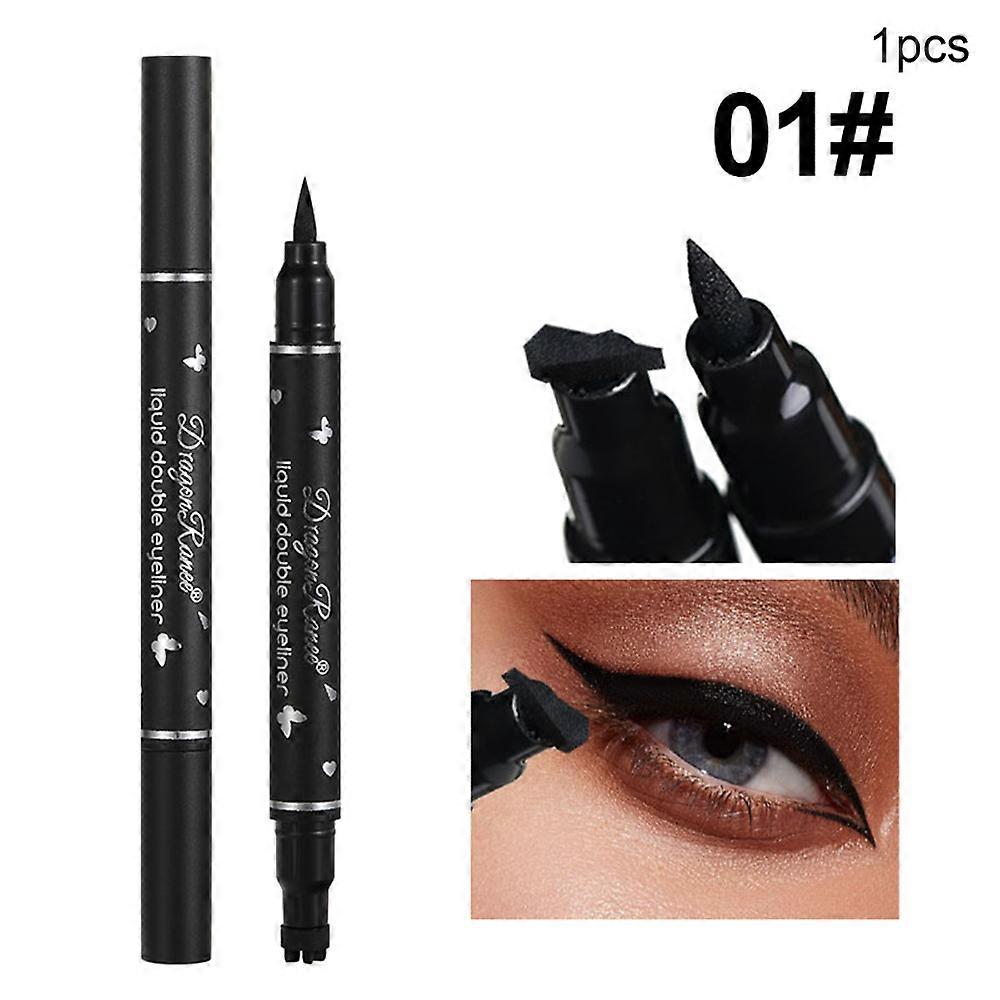 Αδιάβροχο διπλό κεφάλι υγρό eyeliner στυλό σφραγίδα τατουάζ σφραγίδα μολύβι εργαλεία μακιγιάζ