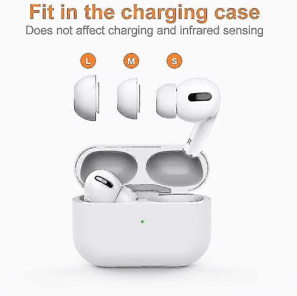 12 Pieces Replacement Ear Tips For Airpods Pro Silicon Ear Buds Tips With Portable Storage Box (white) (6 Pairs)