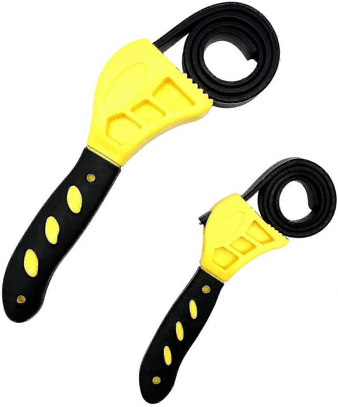 2 Pack Adjustable Rubber Wrench Set Universal Multi-tool Use For Any Shape Car Opening Tool Oil Filter Repair Tool Starlight