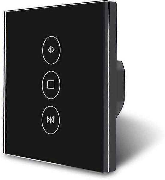 Smart Wi-Fi Curtain Switch with Voice Control, App Control, Remote Access, and Easy Installation - White/Black