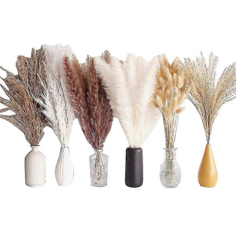 110 Pcs Dried Pampas Grass Bouquet, Boho Table Decor