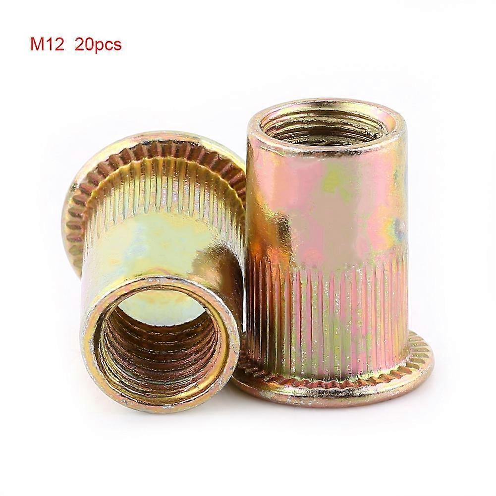 Écrou à rivet plat fileté en acier au carbone M3-M12 (M12 x 20 pièces)