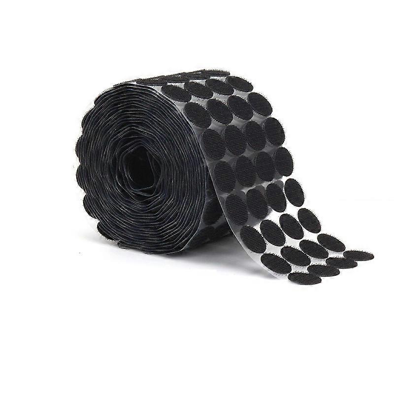 100 Pcs Self-adhesive Scratch Tape Round,10mm Circles with Self Adhesive Hooks and Loops(Black)