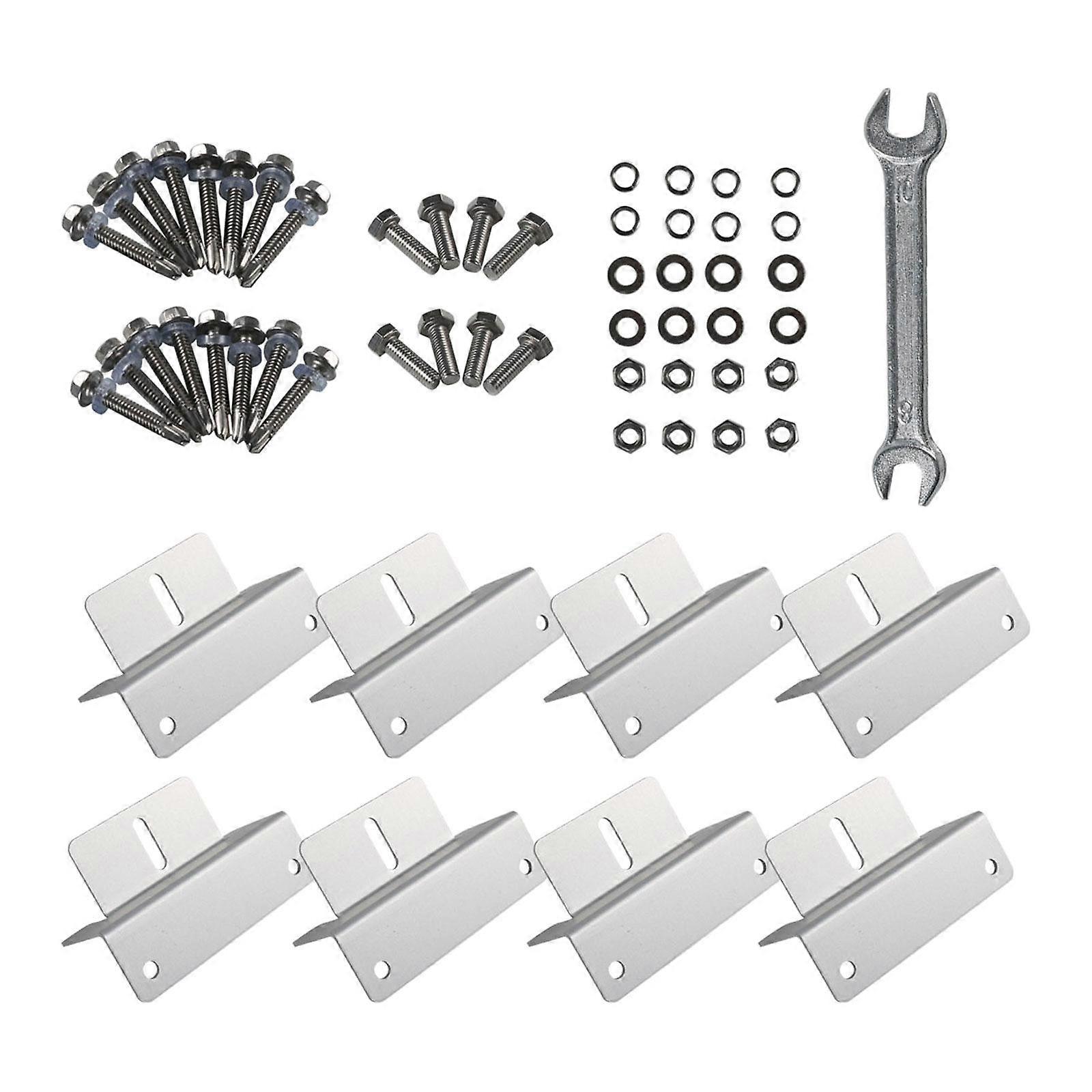 8 Pieces Solar Panel Mounting Brackets Aluminum for Boat Trailers Yacht