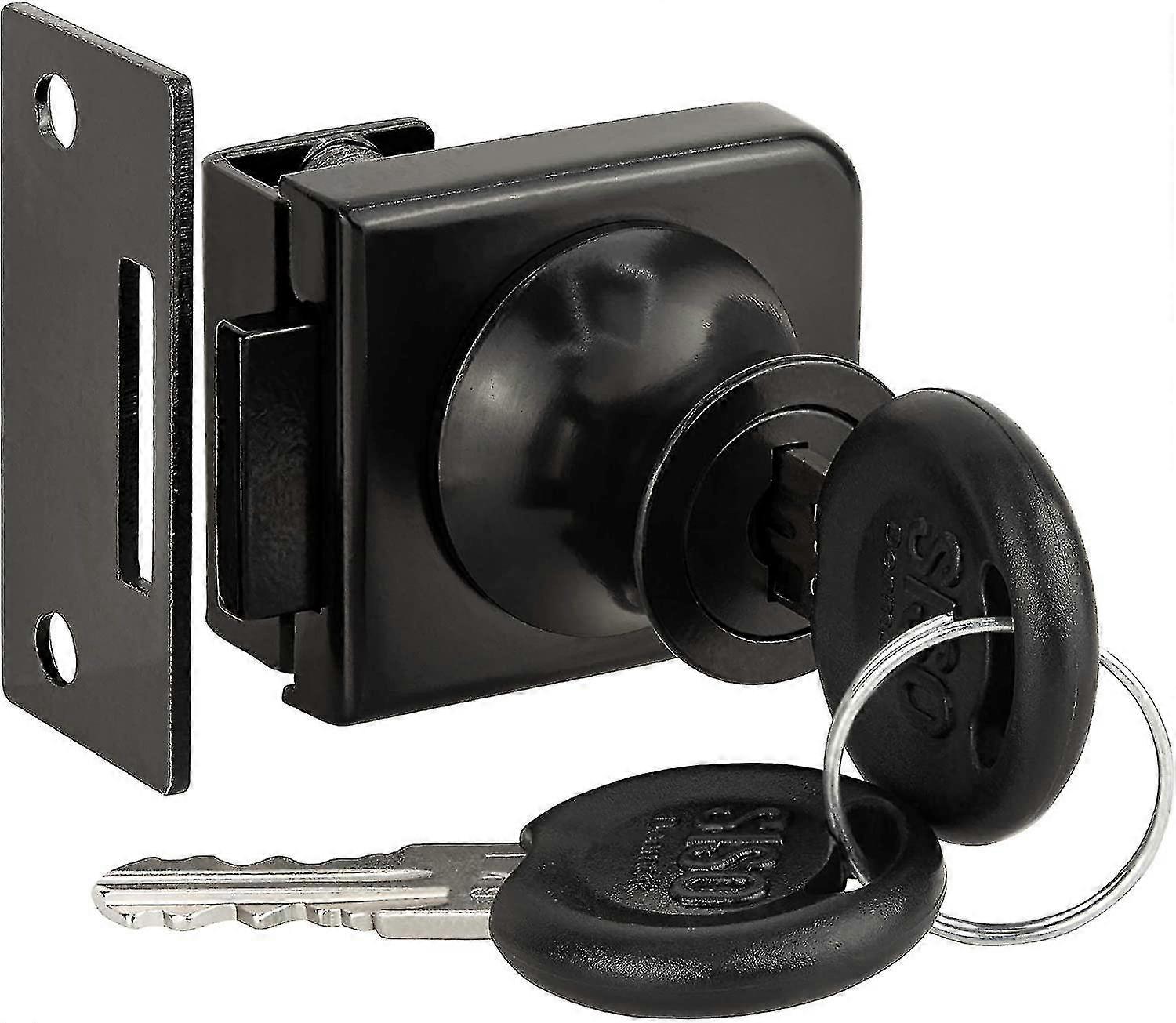 Zylinderschloss für Möbel, Schrankschloss, Vitrinenschloss, Schwarz, Für Glasvitrinen und Möbel, 1 Stück Prise Glastürschloss Verriegelung