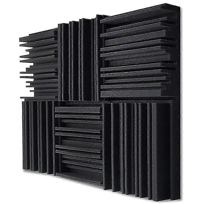 24pcs Studio Acoustic Foam Panels Soundproof Sponge Drum Ktv Room Absorption Treatment Polyurethane