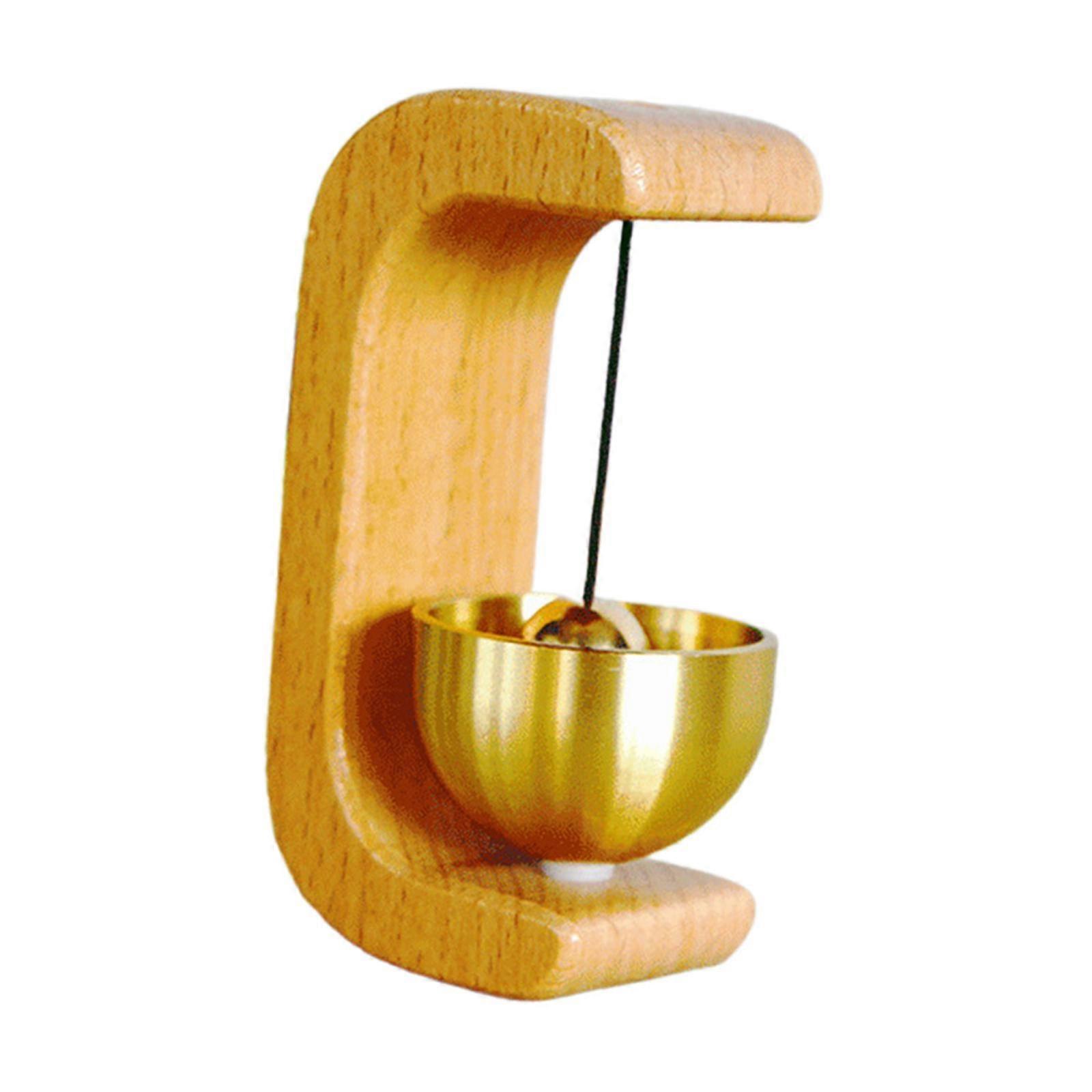 Cloche de porte en bois Carillon de vent Ornement Cloche suspendue pour portes fenêtre Jaune polyvalent