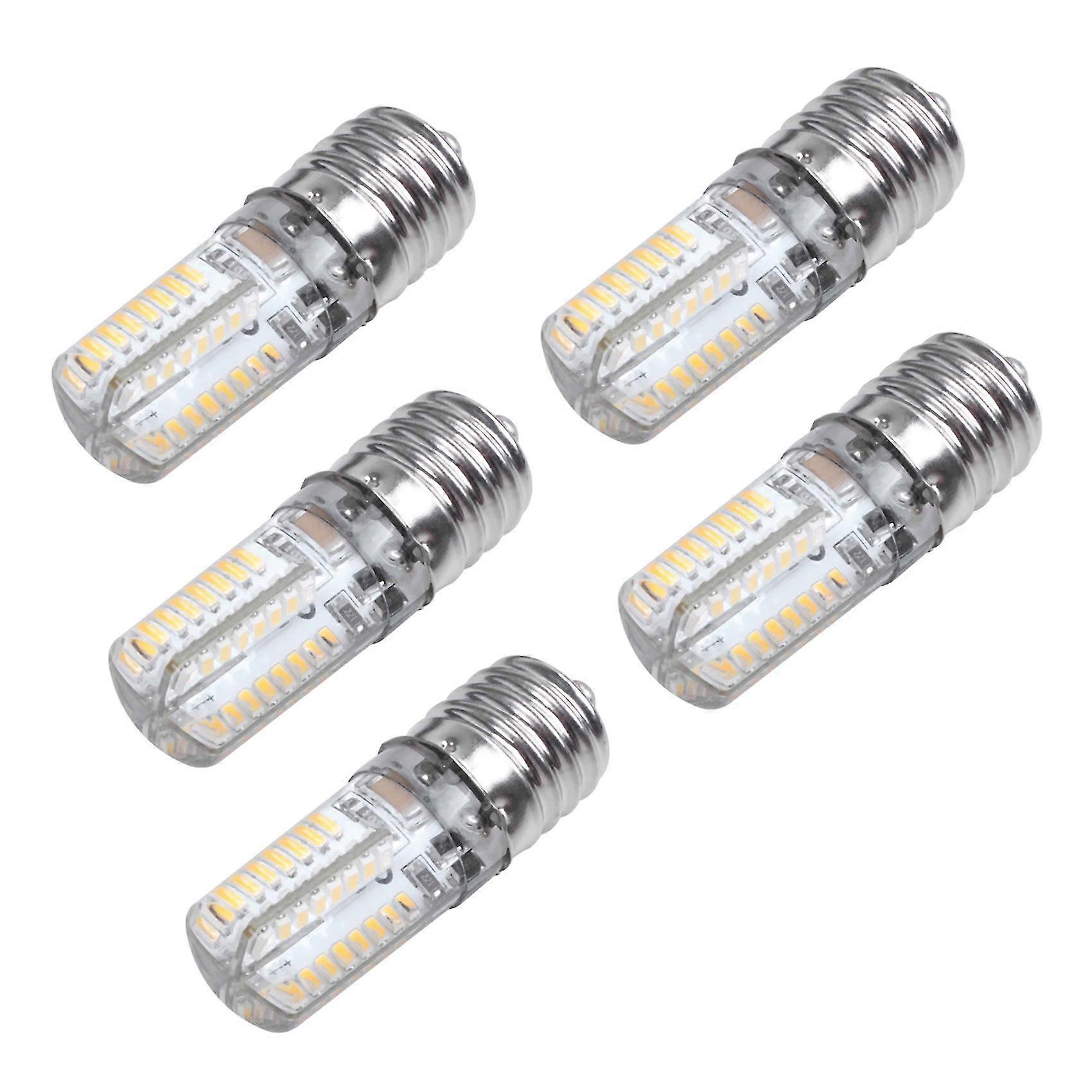 5X E17 Socket 5W 64 LED Warm White Bulb, AC 110V-220V