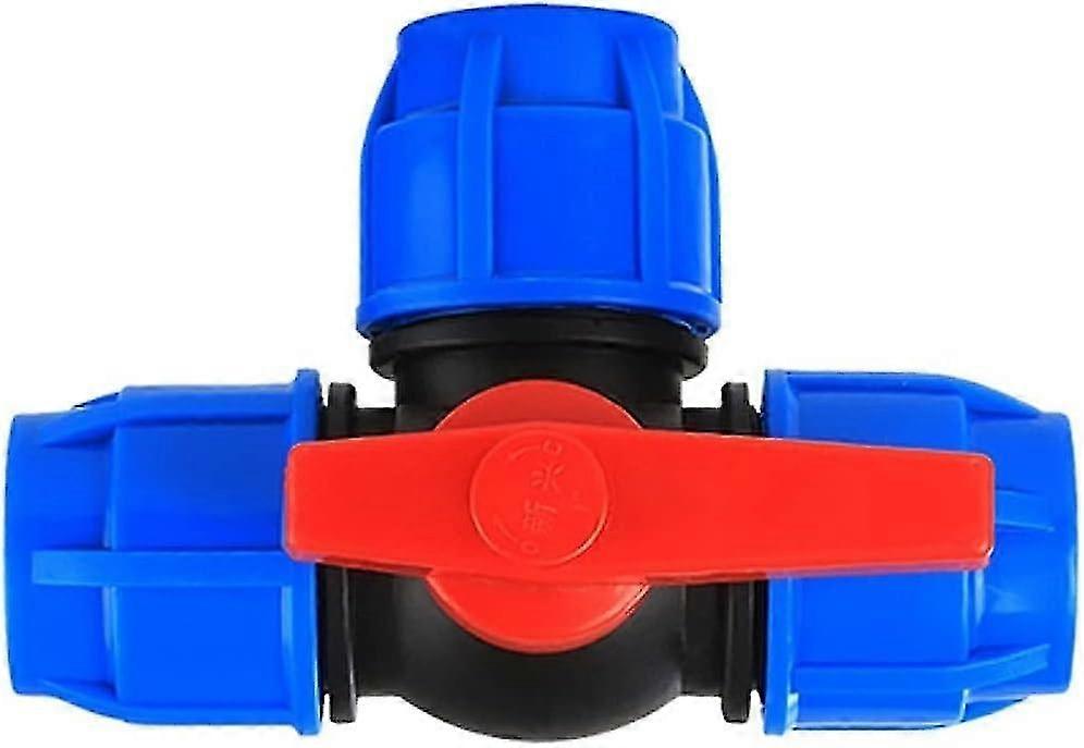 Plastic Three Way Ball Valve T Type Pe Water Pipe Ferrule Connector Valve Water Pipe Quick Connector Diameter - 20mm