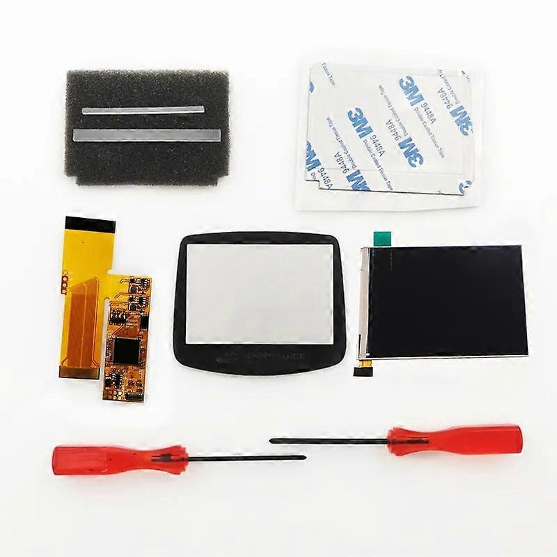 DIY IPS GBA LCD Screen 10 Levels High Brightness Backlight for Nintend Gameboy Advance Console V2 version with pre-cut housing