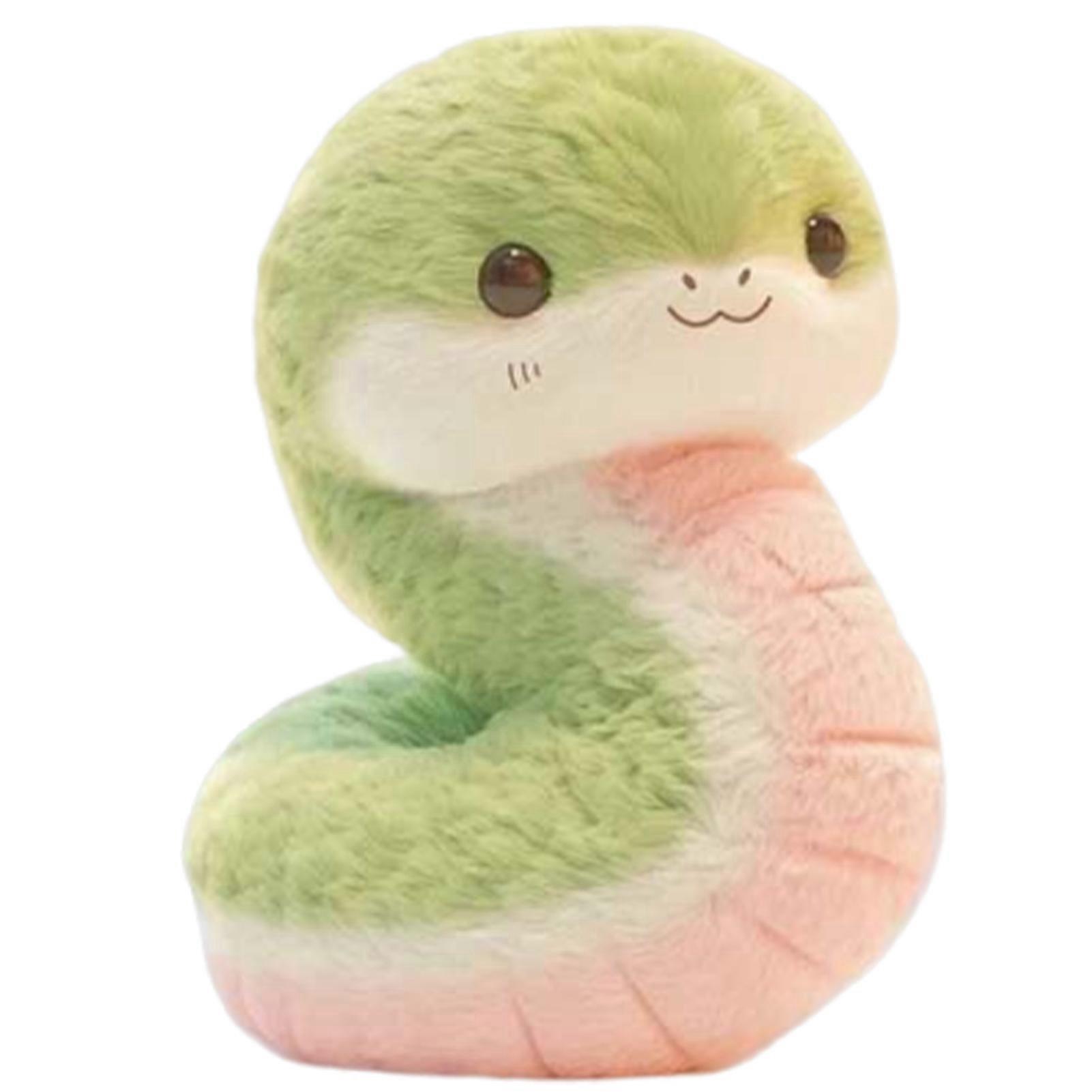 Green Soft Fluffy Snake Doll Super Soft Stuffed Hugging Toy Home Car Sofa Decor