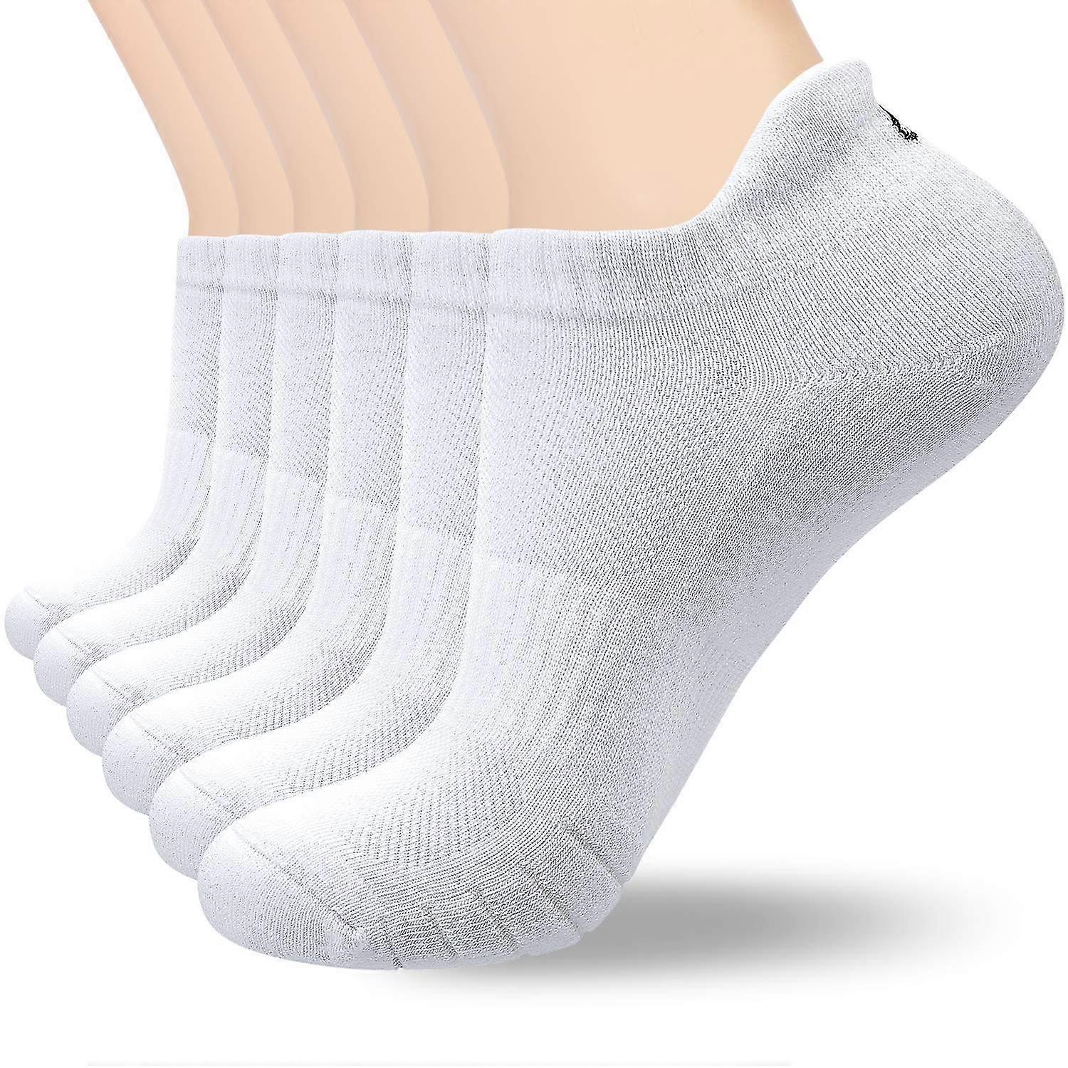 6pcs Calcetines deportivos Calcetines de carrera acolchados Calcetines de entrenador para hombres Mujeres Algodón Calcetines de tobillo de corte bajo Calcetines atléticos