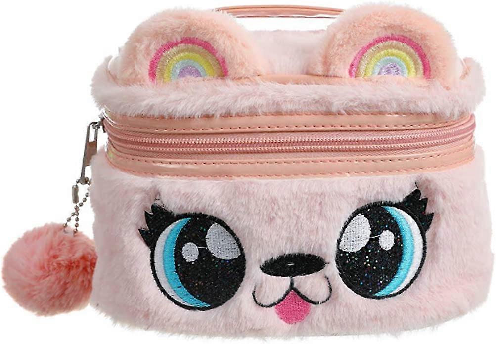 Women Girls Kids Fluffy Faux Fur Unicorn Makeup Bag Small Cosmetic