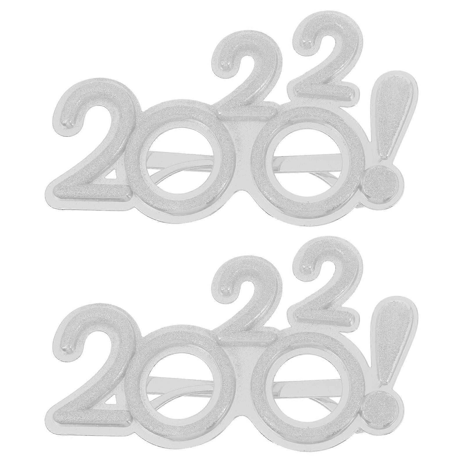 2 Pcs New Year Eyeglasses Props 2022 Year Glasses Props 2022 Digital Eyeglasses