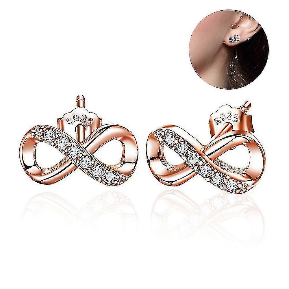 Sterling Silver Infinity Figure 8 Bead Drop Earrings
