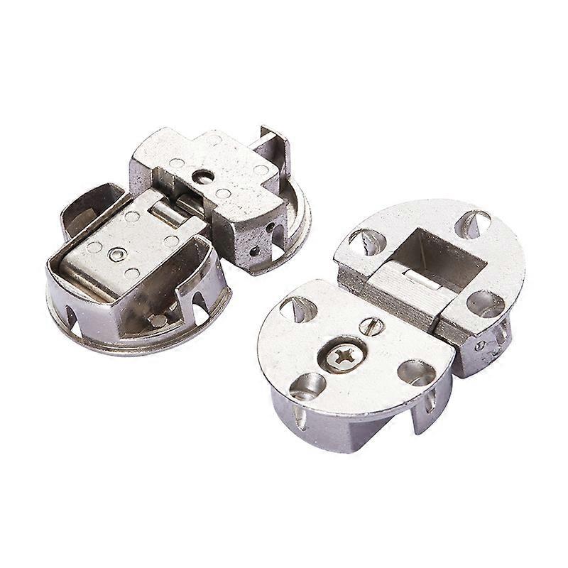 Semi-circular Cabinet Door Hidden Hinge 90 Page Turning Axis Adjustable(silver)(2pcs)