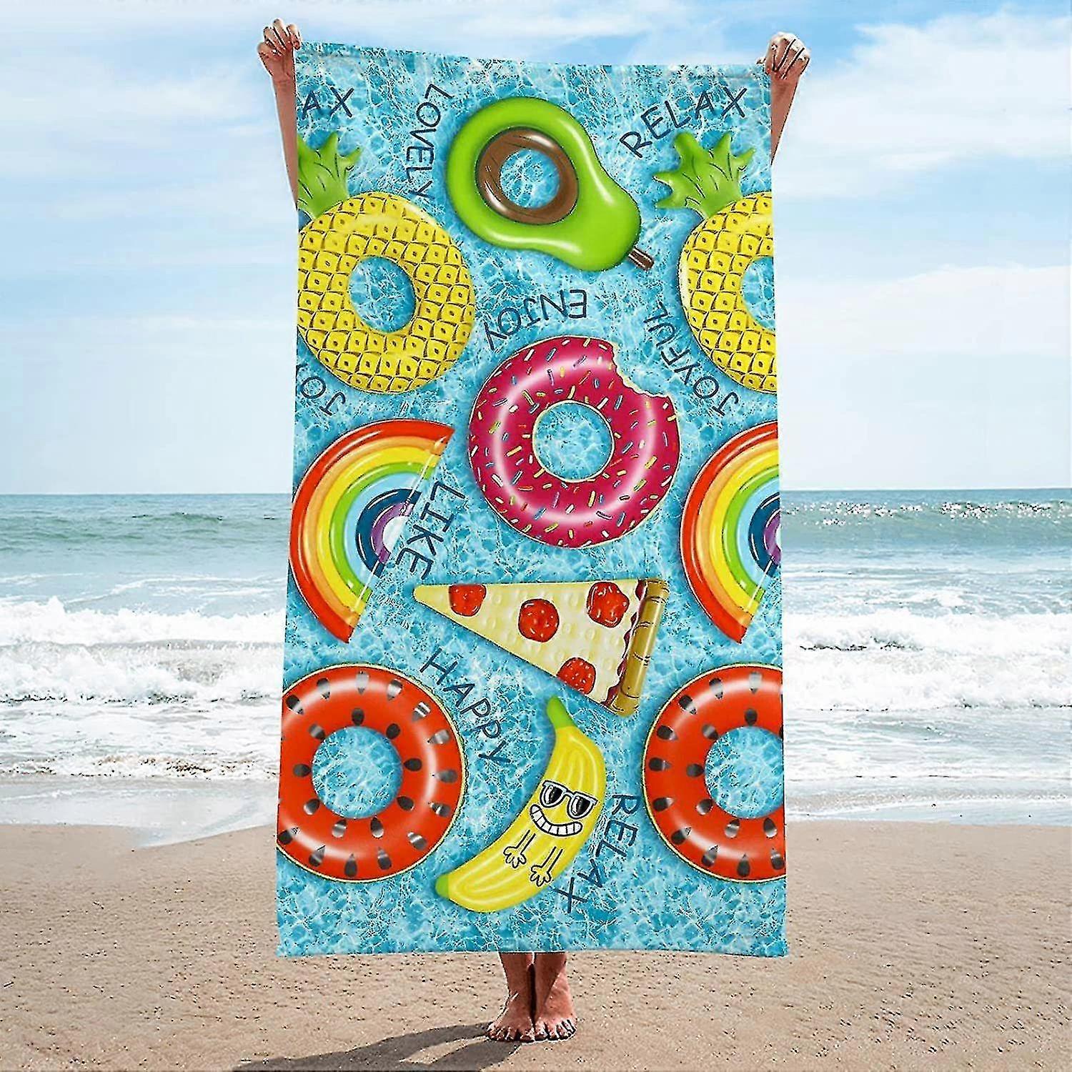 Mikrofiber tyg tryckt strandhandduk Snabb torr pool Poncho badhandduk sporthanddukar för vuxna barn