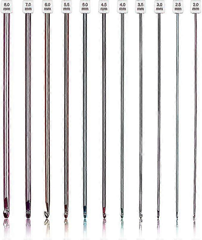 Sada dlouhých háčkovaných háčků, 11ks tuniských háčkovaných háčků vícebarevné afghánské háčkované jehly pro háčkování, 2 mm (b) -8 mm (l), skvělé pletací a háčkované potřeby